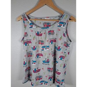 Enjoynight Gray Camper Flamingo This Is How I Roll Sleep Tank Top Medium